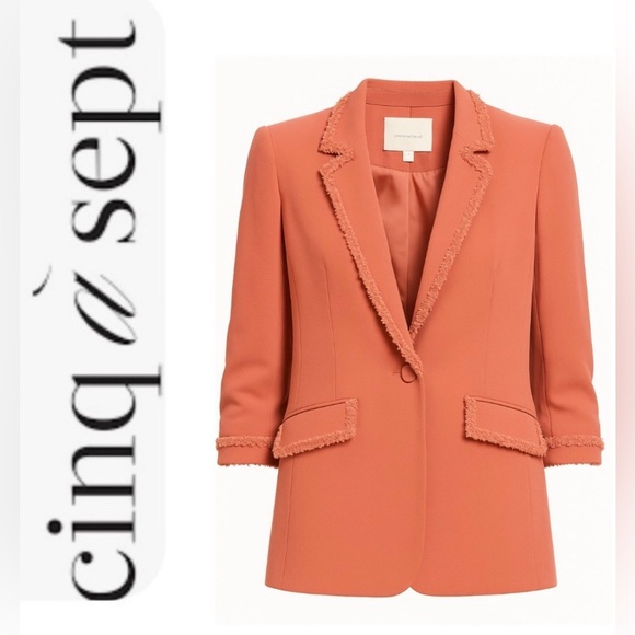 cinq a sept Jackets & Blazers - - cinq a sept blazer Khloe Crepe Trimmed Blazer - size 4 $445